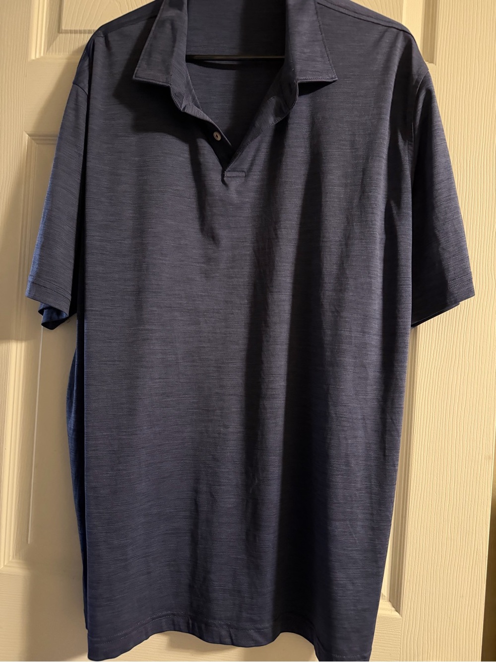 Peter Millar Navy Slub Short-Sleeve Polo